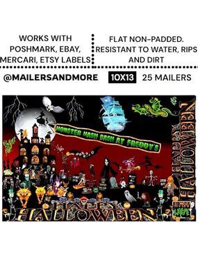 25 10x13 Poly Mailers Halloween Shipping Envelopes PRICE IS FIRM Monster Fall